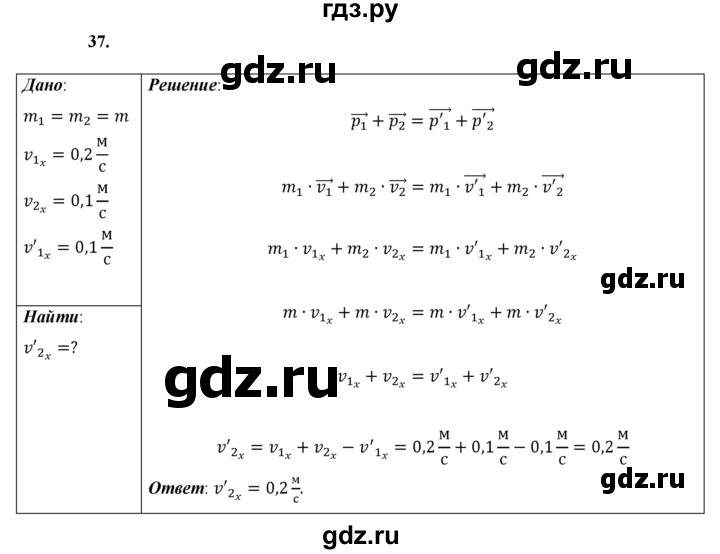 ГДЗ по физике 9 класс Перышкин  Базовый уровень задача - 37, Решебник к учебнику 2021 (Просвещение)