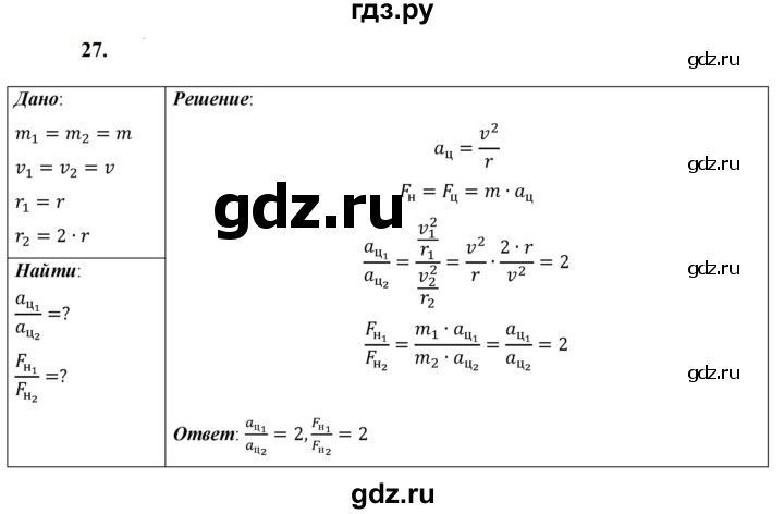 ГДЗ по физике 9 класс Перышкин  Базовый уровень задача - 27, Решебник к учебнику 2023 (Просвещение)