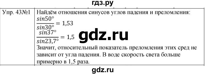 ГДЗ по физике 9 класс Перышкин  Базовый уровень §49 / упражнение 43 (2023) - 1, Решебник к учебнику 2023 (Просвещение)