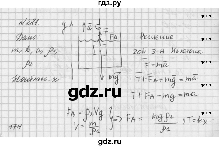 ГДЗ по физике 10‐11 класс  Рымкевич задачник  номер - 281, решебник