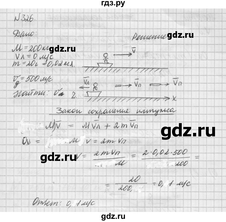 ГДЗ по физике 10‐11 класс  Рымкевич задачник  номер - 326, решебник