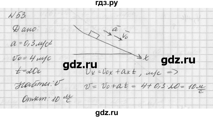 ГДЗ по физике 10‐11 класс  Рымкевич задачник  номер - 53, решебник