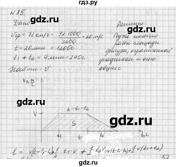 ГДЗ по физике 10‐11 класс  Рымкевич задачник  номер - 85, решебник