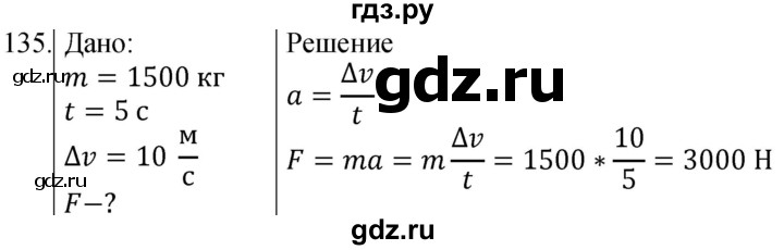 ГДЗ по физике 10‐11 класс Парфентьева сборник задач (Мякишев)  10 класс - 135, Решебник