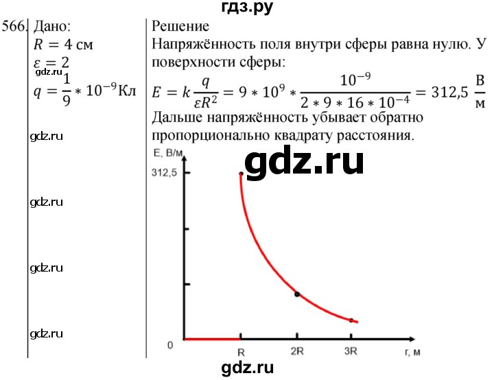 ГДЗ по физике 10‐11 класс Парфентьева сборник задач (Мякишев)  10 класс - 566, Решебник