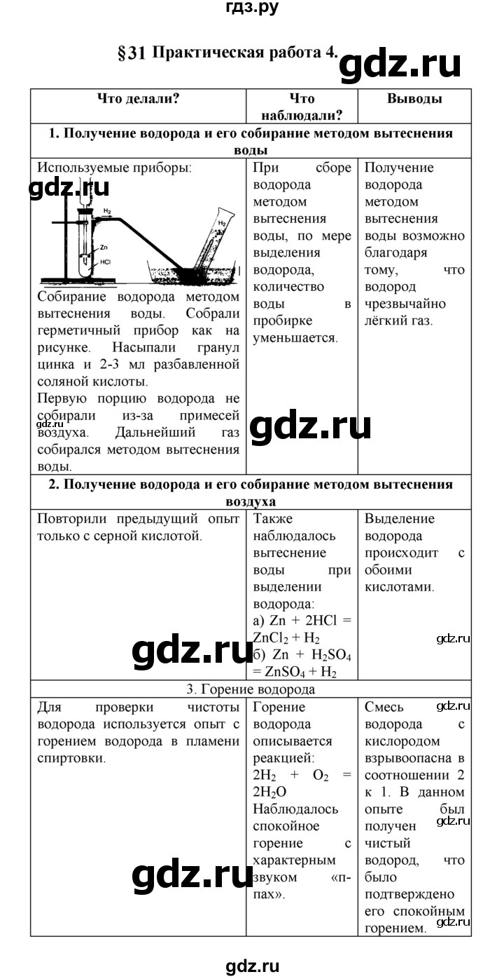 ГДЗ параграф 31 химия 8 класс Рудзитис, Фельдман