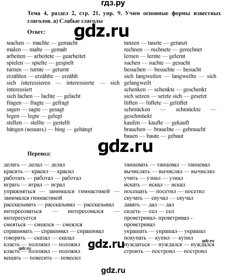 ГДЗ по немецкому языку 6 класс  Бим   часть 2. страница - 21, Решебник 2023