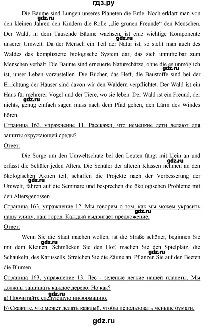 ГДЗ по немецкому языку 7 класс  Бим   страница - 163, Решебник