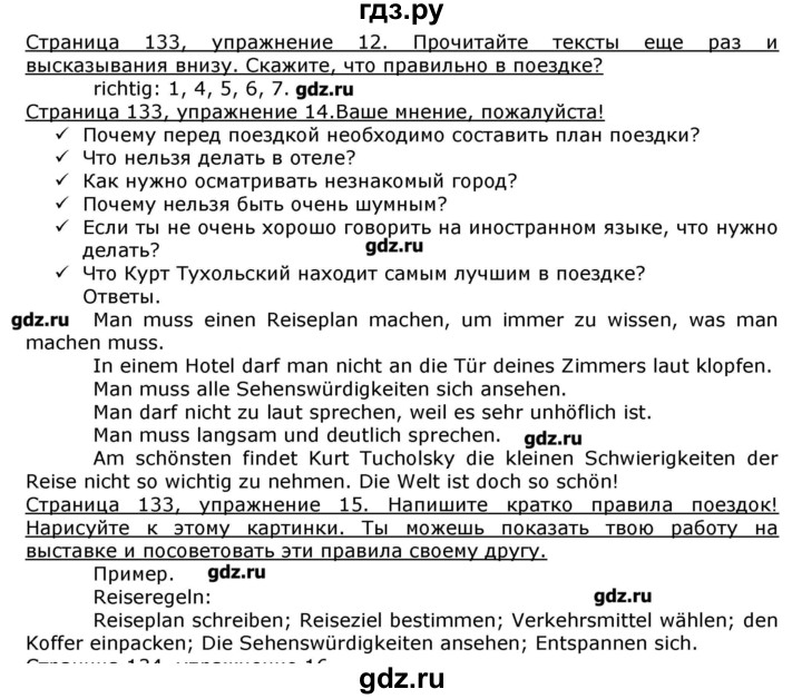 ГДЗ по немецкому языку 8 класс  Бим   страница - 133, Решебник №1