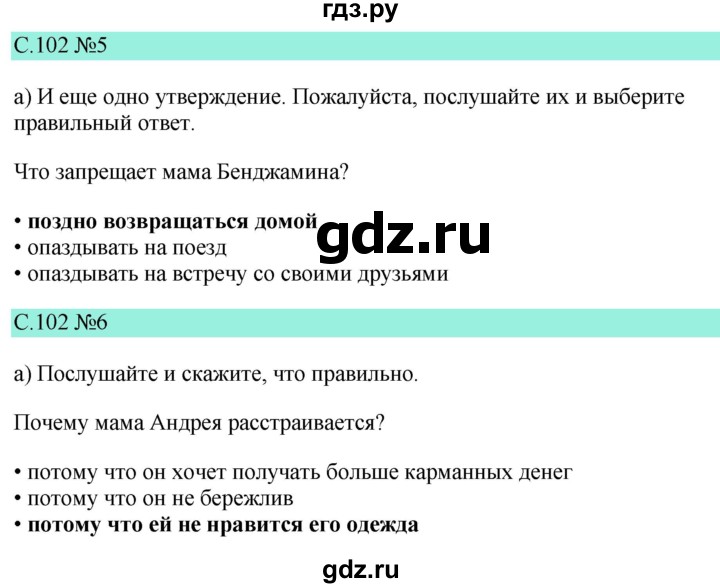 ГДЗ по немецкому языку 9 класс  Бим   страница - 102, Решебник 2023