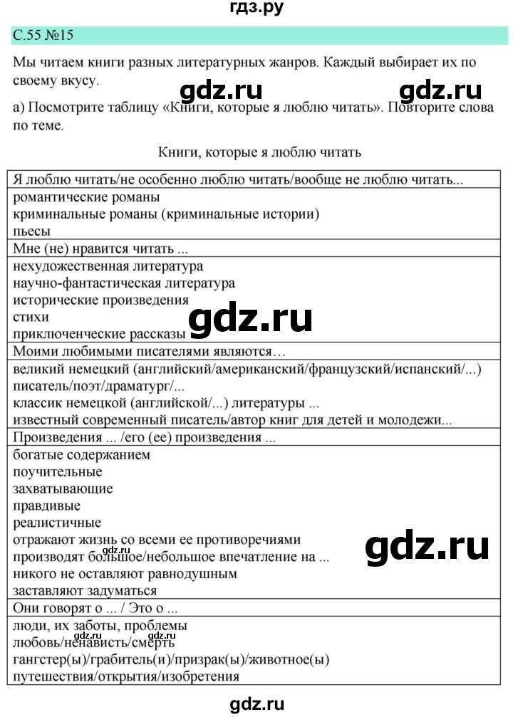 ГДЗ по немецкому языку 9 класс  Бим   страница - 55, Решебник 2023