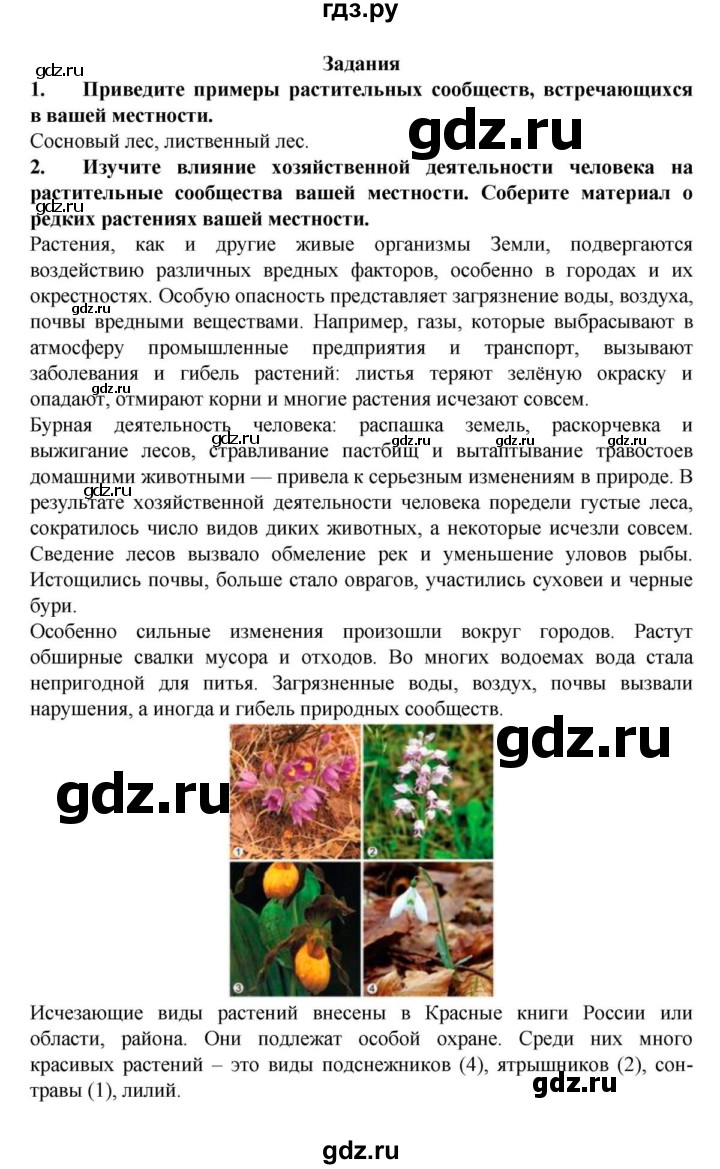 ГДЗ по биологии 6 класс Пасечник   § 31. Растительные сообщества  - Задания, решебник