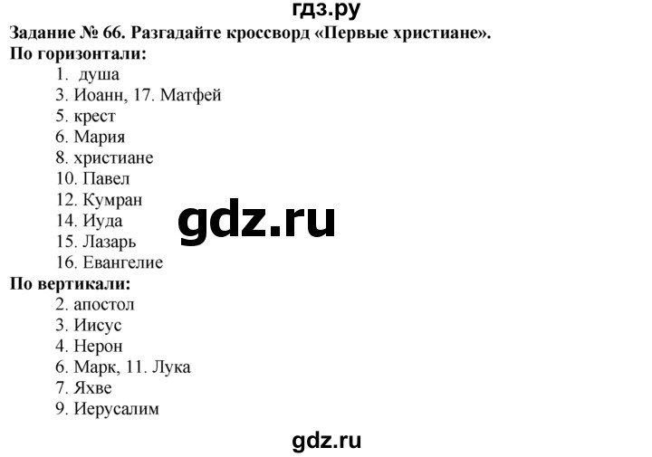 ГДЗ Часть 2 / Задание 66 История 5 Класс Рабочая Тетрадь Годер