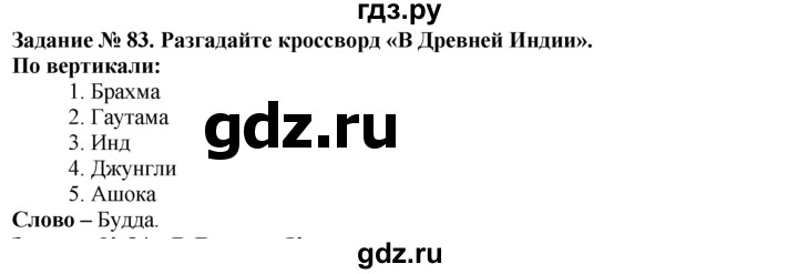 ГДЗ по истории 5 класс  Годер рабочая тетрадь  часть 1 / задание - 83, Решебник №1 к тетради 2016