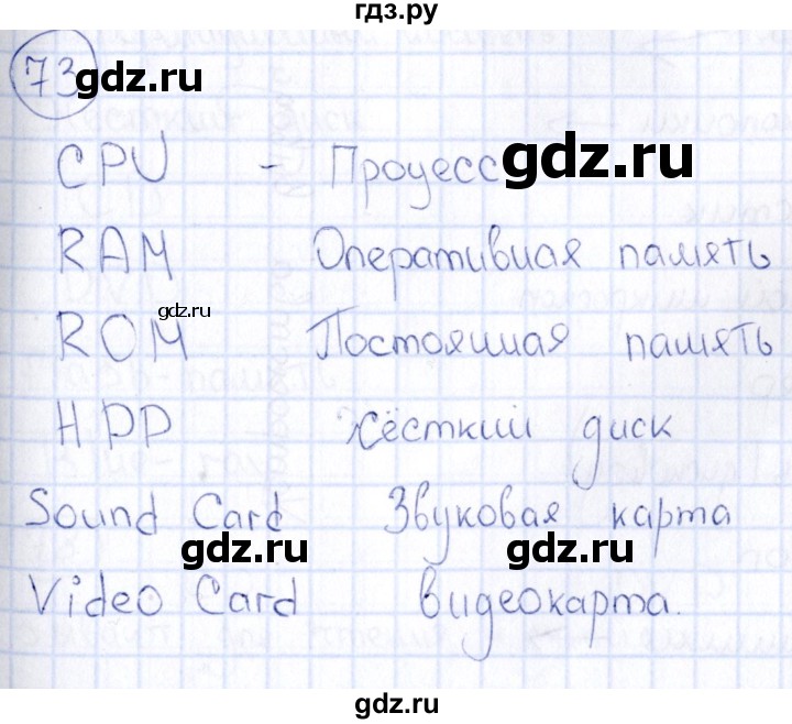 ГДЗ по информатике 8 класс  Босова рабочая тетрадь икт  номер - 73, Решебник