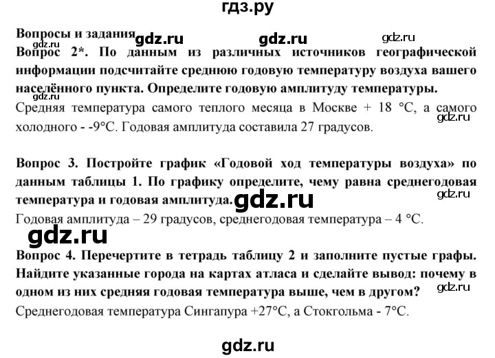 ГДЗ по географии 6 класс  Герасимова   страница - 50, Решебник 2019