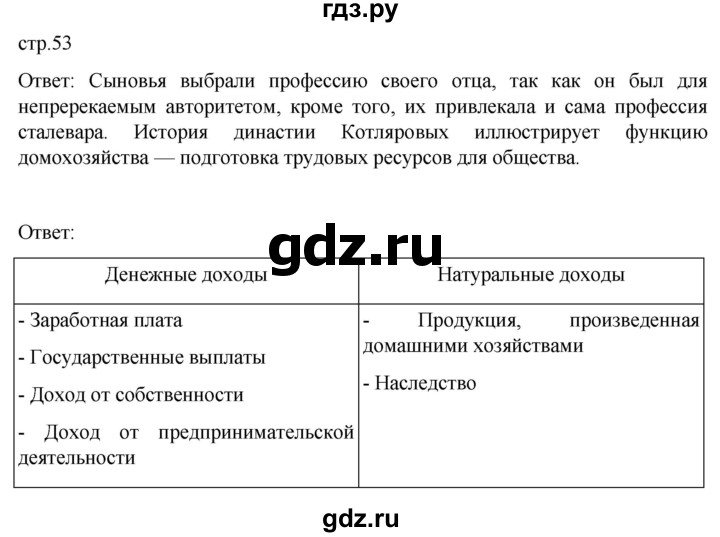 ГДЗ по обществознанию 7 класс Боголюбов   страница - 53, Решебник к учебнику 2022