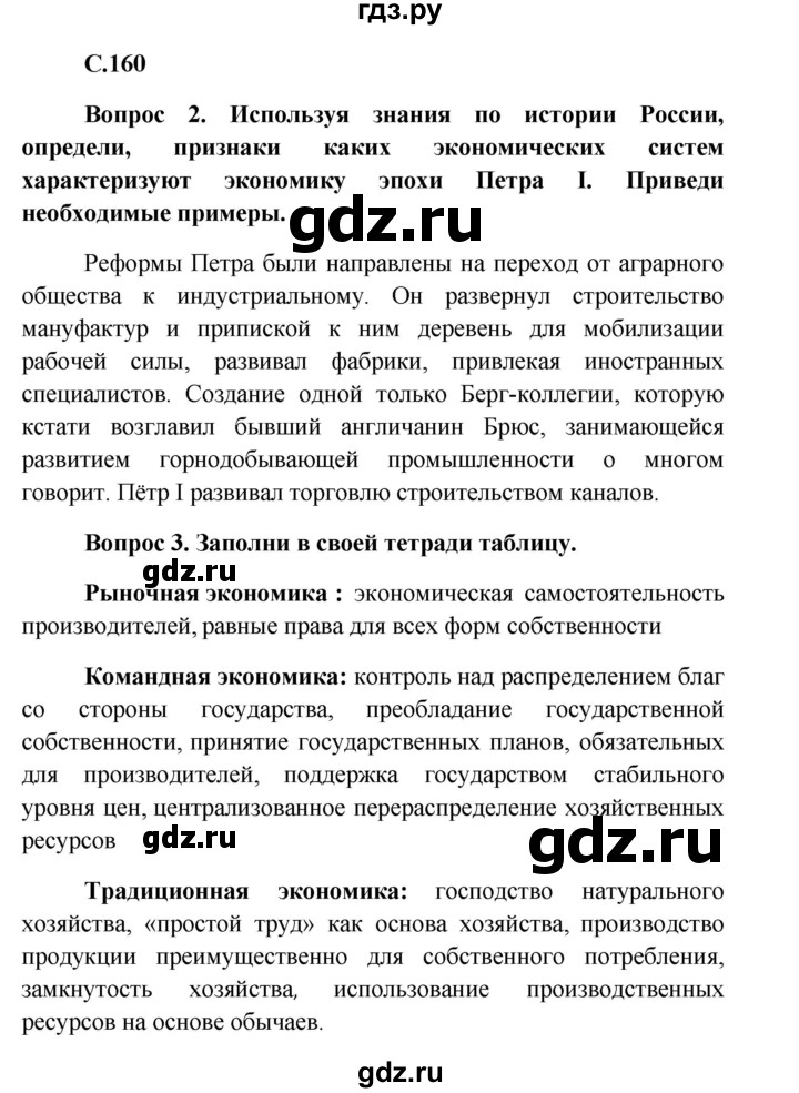 ГДЗ Страница 160 Обществознание 8 Класс Боголюбов, Городецкая