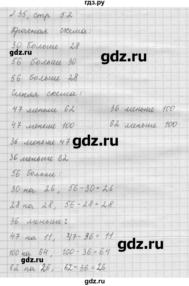 ГДЗ по математике 2 класс Рудницкая   часть 2 (страница) - 52, Решебник №2 к учебнику 2016