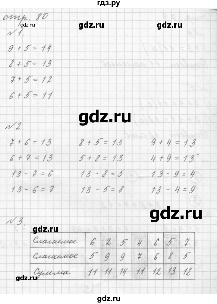 ГДЗ по математике 1 класс  Дорофеев   часть 2 (страница) - 80, Решебник к учебнику 2015