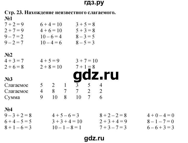 ГДЗ по математике 1 класс  Дорофеев   часть 2 (страница) - 23, Решебник 2023