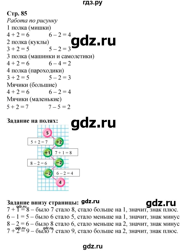 ГДЗ по математике 1 класс  Моро   часть 1. страница - 85, Решебник №1 2016