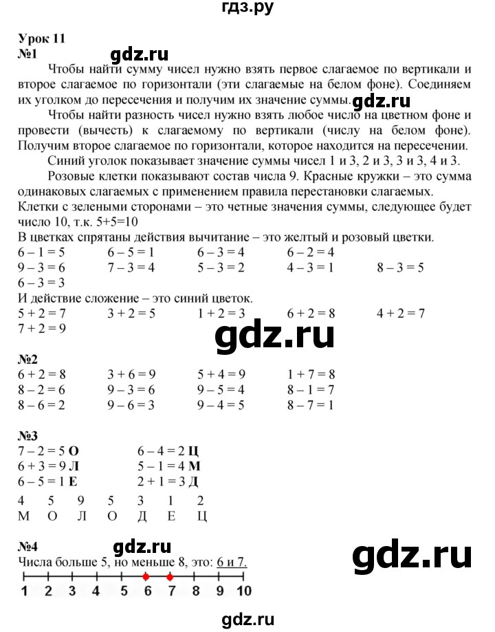 ГДЗ по математике 1 класс  Петерсон   часть 2 - Урок 11, Решебник к учебнику 2023