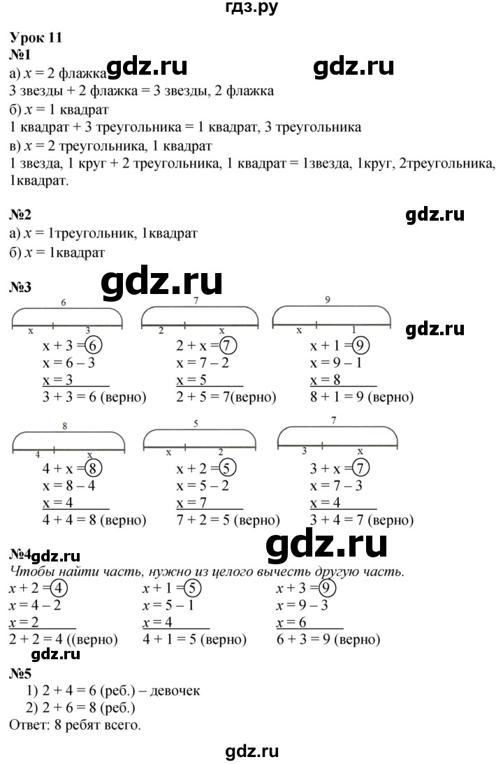 ГДЗ по математике 1 класс  Петерсон   часть 3 - Урок 11, Решебник к учебнику 2023