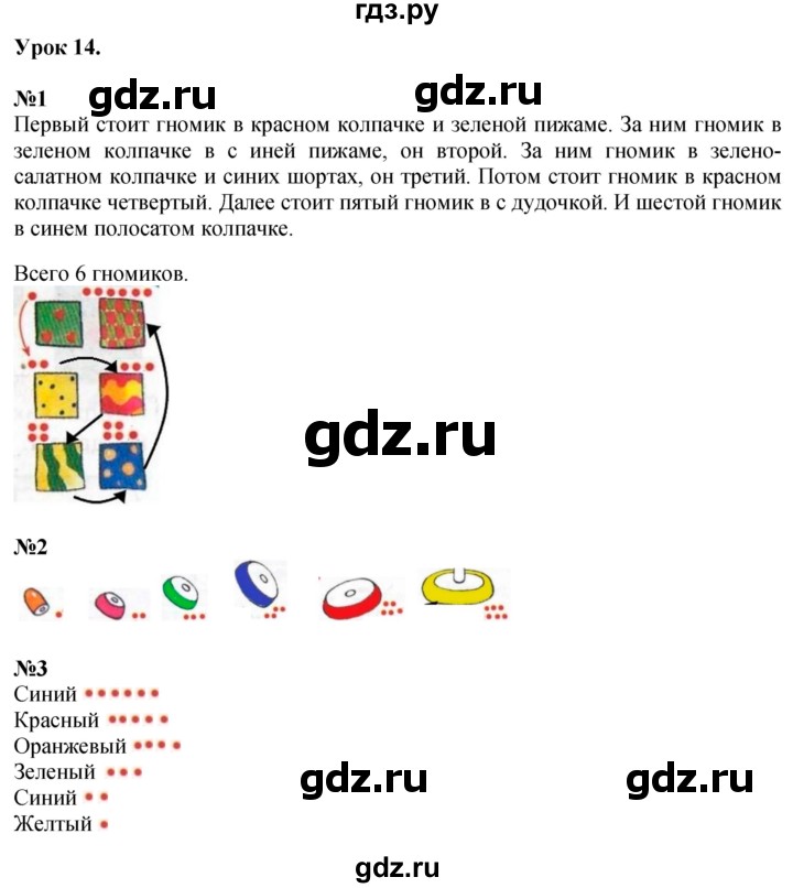 ГДЗ по математике 1 класс  Петерсон   часть 1 - Урок 14, Решебник №1 к учебнику 2022 6-е изд.