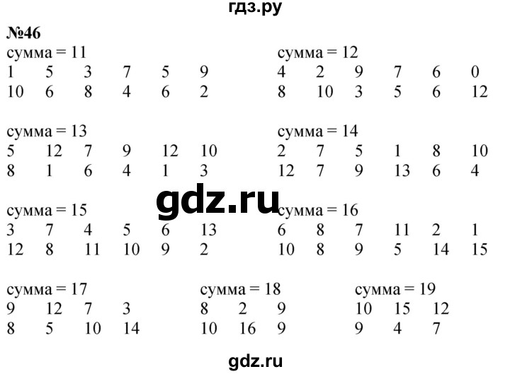 ГДЗ по математике 1 класс  Петерсон   повторение - 46, Решебник №1 к учебнику 2022 6-е изд.