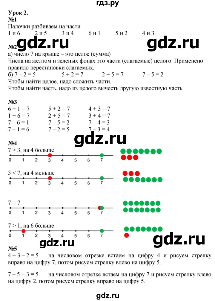 ГДЗ по математике 1 класс  Петерсон   часть 2 - Урок 2, Решебник к учебнику 2022 4-е изд.