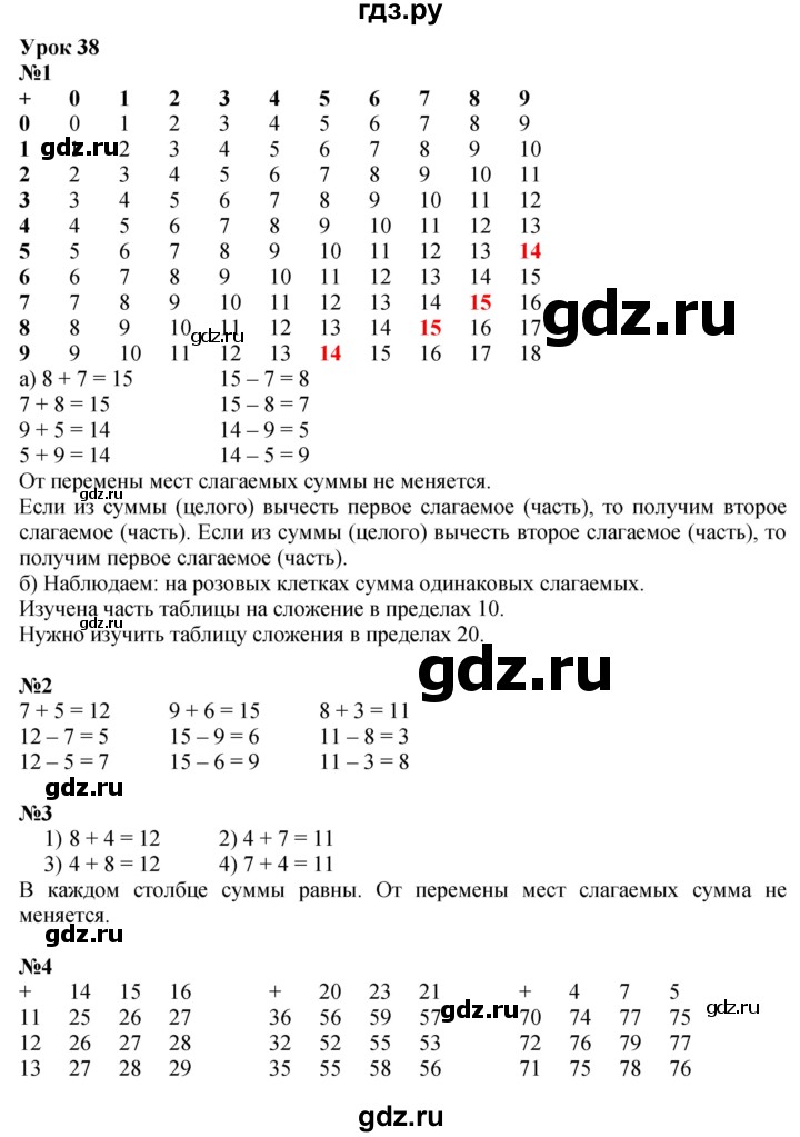 ГДЗ по математике 1 класс  Петерсон   часть 3 - Урок 38, Решебник к учебнику 2022 4-е изд.