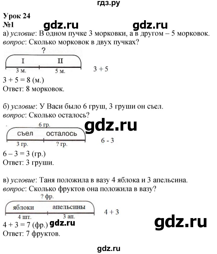 ГДЗ по математике 1 класс  Петерсон  Углубленный уровень часть 2 - Урок 24, Решебник 2024