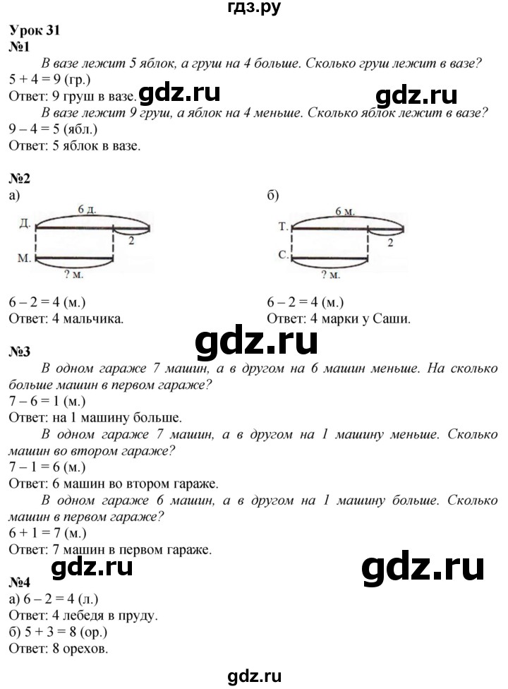 ГДЗ по математике 1 класс  Петерсон  Углубленный уровень часть 2 - Урок 31, Решебник 2025 (2024) (углубленный уровень)