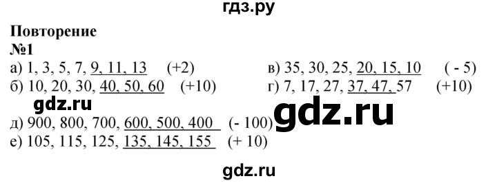 ГДЗ по математике 1 класс  Петерсон  Углубленный уровень повторение - 1, Решебник 2025 (2024) (углубленный уровень)