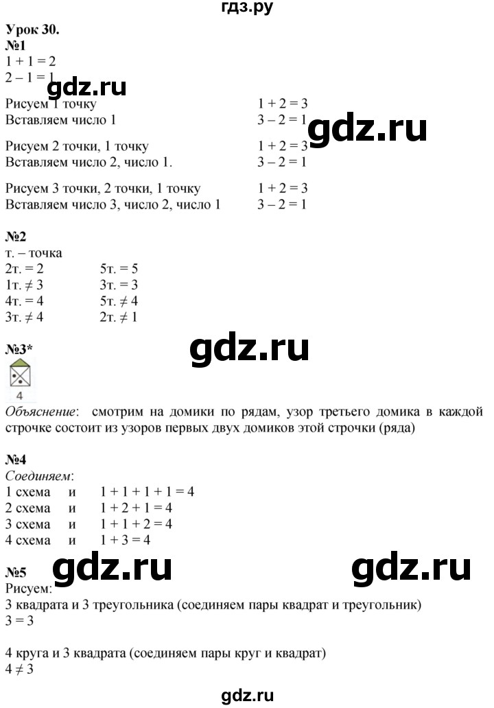 ГДЗ по математике 1 класс  Петерсон  Углубленный уровень часть 1 - Урок 30, Решебник 2024 (учебник-тетрадь)