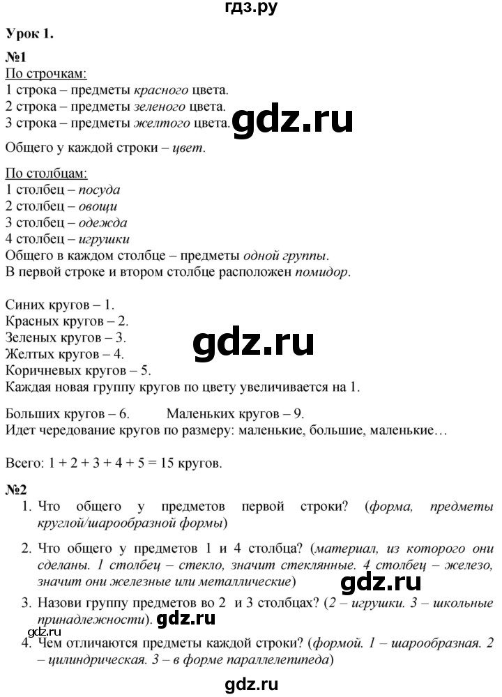 ГДЗ по математике 1 класс  Петерсон  Углубленный уровень часть 1 - Урок 1, Решебник 2024 (учебник-тетрадь)