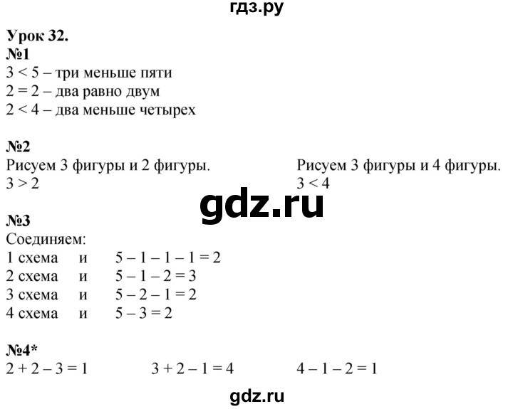 ГДЗ по математике 1 класс  Петерсон  Углубленный уровень часть 1 - Урок 32, Решебник 2024 (учебник-тетрадь)