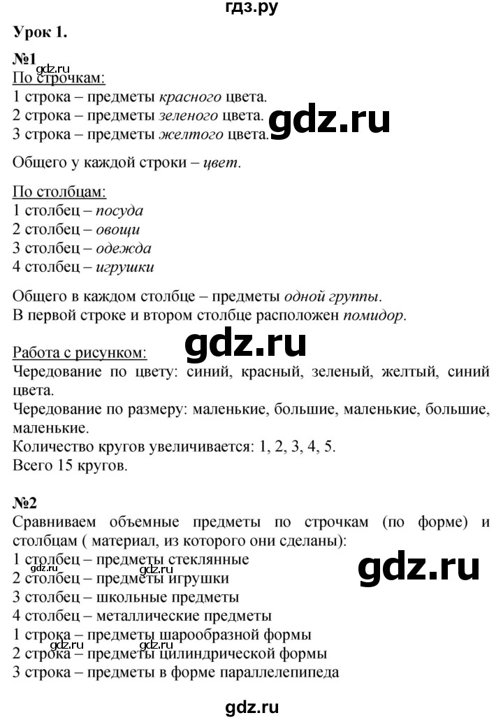 ГДЗ по математике 1 класс  Петерсон  Углубленный уровень часть 1 - Урок 1, Решебник №1 2022 6-е изд.
