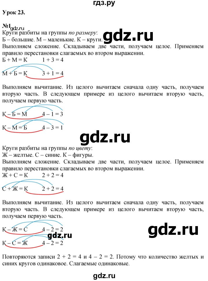 ГДЗ по математике 1 класс  Петерсон  Углубленный уровень часть 1 - Урок 23, Решебник №1 2022 6-е изд.