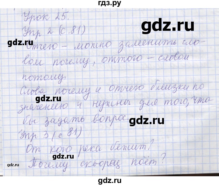 ГДЗ по русскому языку 1 класс Иванов   урок - 25, Решебник №1 2016