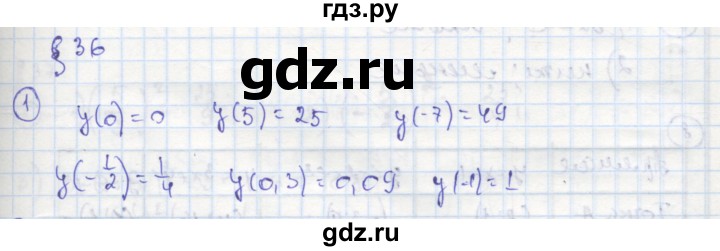 ГДЗ по алгебре 8 класс Колягин рабочая тетрадь  §36 - 1, Решебник к тетради 2016