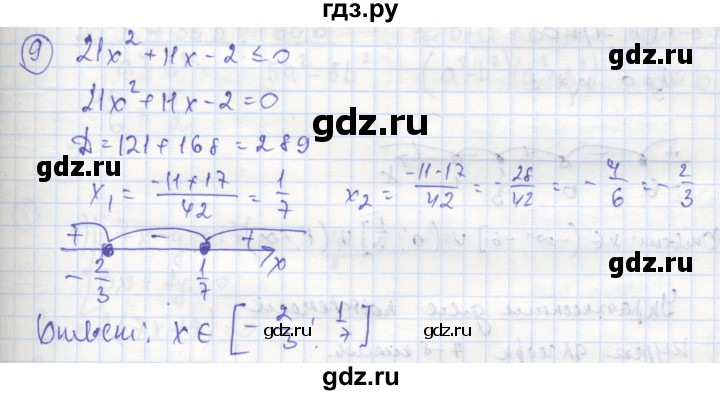 ГДЗ по алгебре 8 класс Колягин рабочая тетрадь  §42 - 9, Решебник к тетради 2016