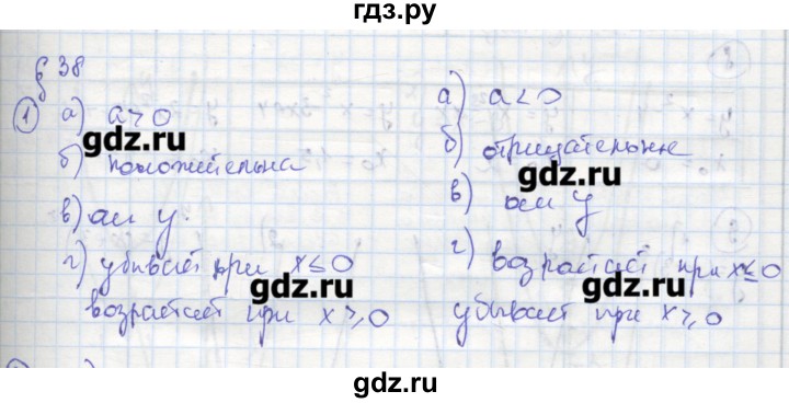 ГДЗ по алгебре 8 класс Колягин рабочая тетрадь  §38 - 1, Решебник