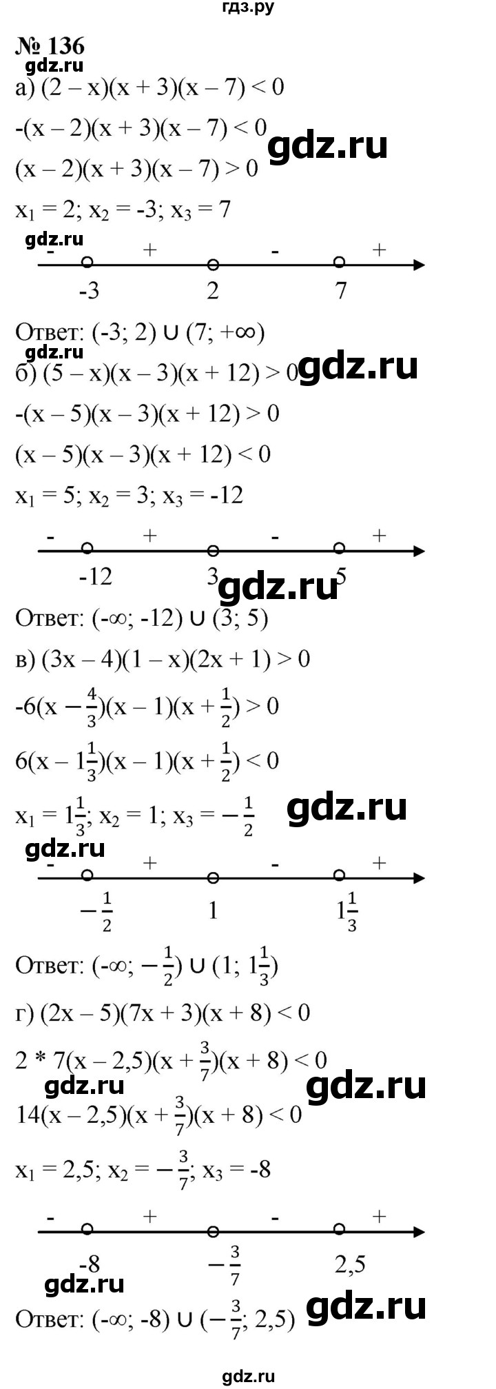 ГДЗ Номер 136 Алгебра 9 Класс Никольский, Потапов