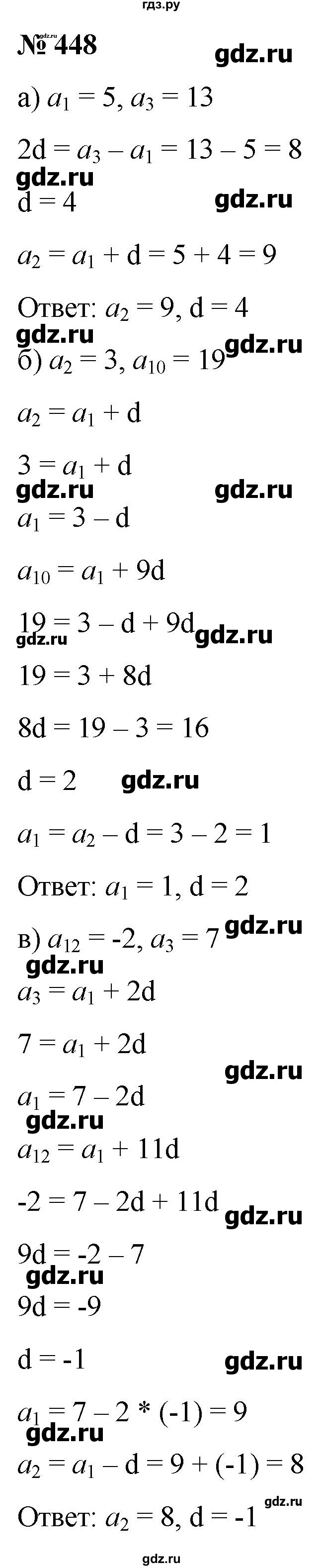 ГДЗ по алгебре 9 класс  Никольский   номер - 448, Решебник к учебнику 2022