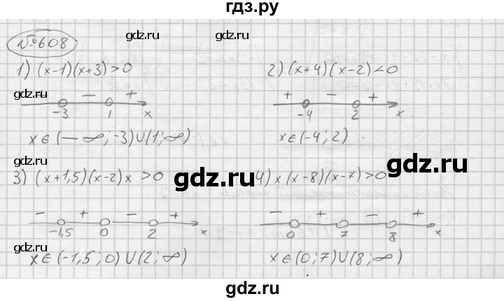 ГДЗ по алгебре 9 класс  Колягин   задание - 608, решебник