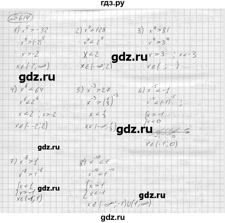 ГДЗ по алгебре 9 класс  Колягин   задание - 614, решебник