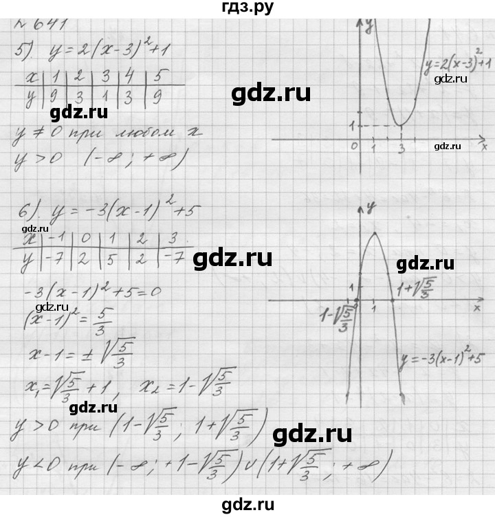 ГДЗ по алгебре 9 класс  Колягин   задание - 641, решебник
