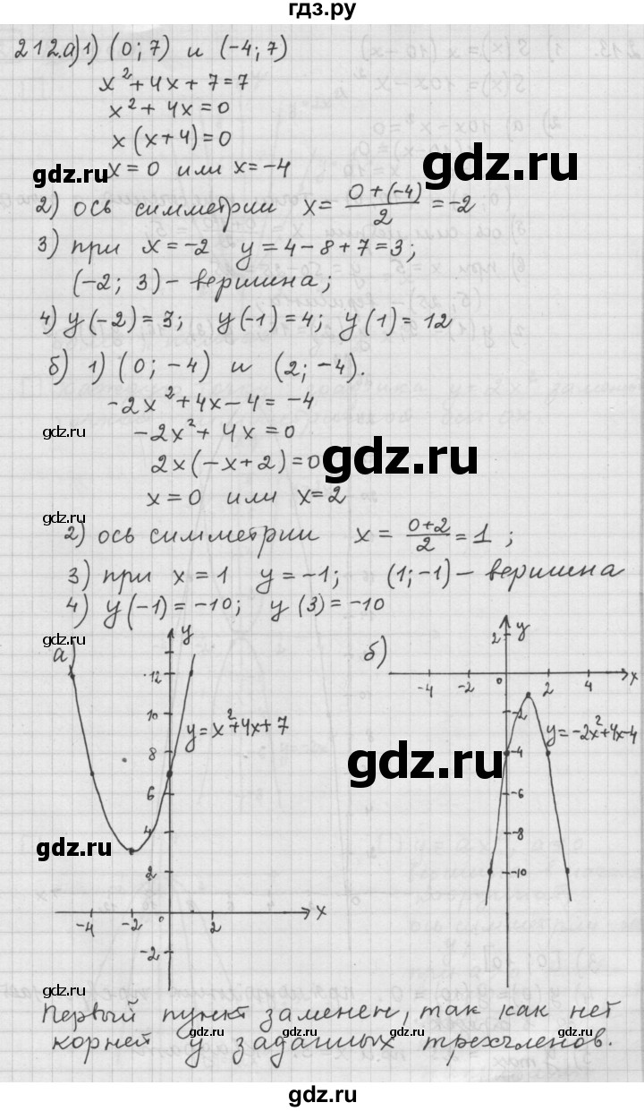ГДЗ по алгебре 9 класс  Дорофеев   номер - 212, Решебник к учебнику 2015